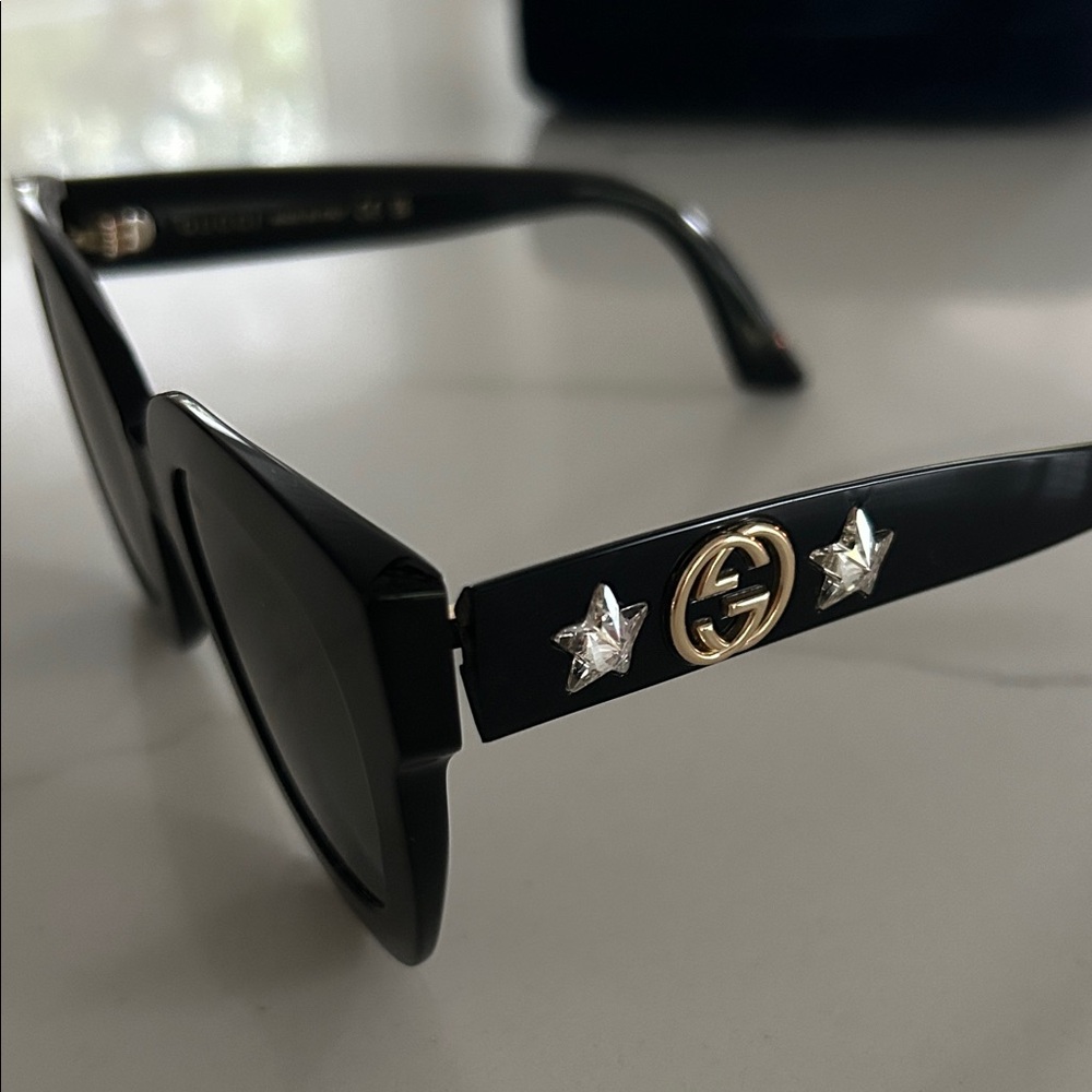 Gucci Black Sunglasses with Silver Stars